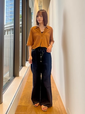 「URBAN RESEARCH ROSSO（アーバンリサーチロッソ）の『別注』Lee×ROSSO　STRING DENIM PANTS（その他パンツ、ブルー系）」を使った、miiihoさん（レディース・152cm）の春コーディネート