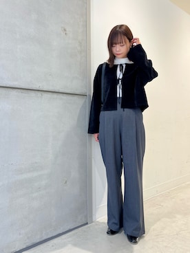 「URBAN RESEARCH ROSSO WOMEN（アーバンリサーチ　ロッソ）のウォッシャブルイージータックパンツ（その他パンツ）」を使った、miiihoさん（レディース・151cm）の秋コーディネート