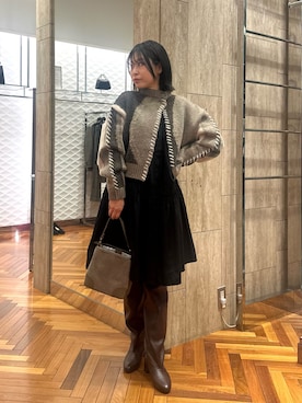 「アイテム（カーディガン/ボレロ、その他）」を使った、takaokaさん（レディース・158cm）の秋コーディネート