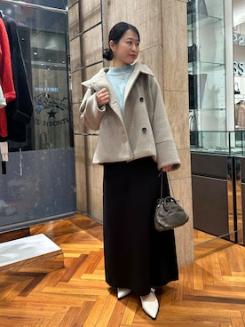 「アイテム（ピーコート）」を使った、takaokaさん（レディース・158cm）の秋コーディネート
