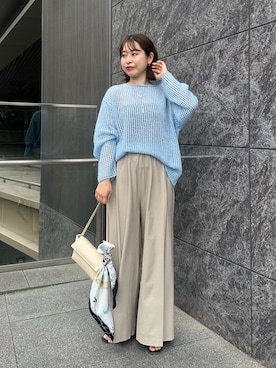 「URBAN RESEARCH ROSSO WOMEN（アーバンリサーチ　ロッソ）のウォッシャブルイージータックパンツ（その他パンツ）」を使った、takaokaさん（レディース・158cm）の夏コーディネート