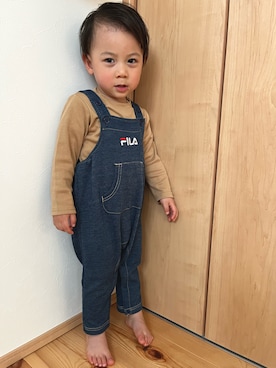 「FILA（フィラ）のアイテム（オールインワン・サロペット）」を使った、seiiiiiiさん（キッズ・90cm）の春コーディネート