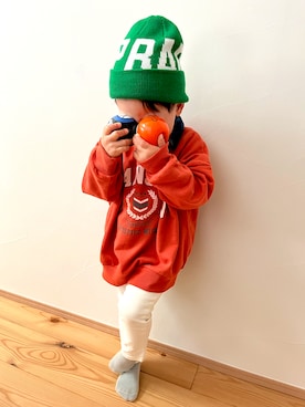 「RADCHAP（ラッドチャップ）のアイテム（帽子）」を使った、seiiiiiiさん（キッズ・90cm）の冬コーディネート