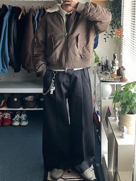 「H&M（エイチ・アンド・エム）のアイテム（ジャケット/アウター）」を使った、Yuma.さん（メンズ・168cm）の冬コーディネート