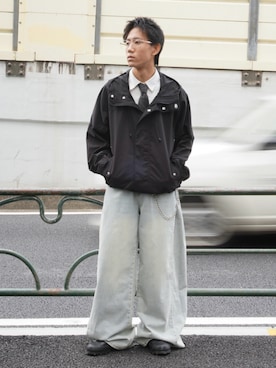 「アイテム（ホワイト系）」を使った、Yuma.さん（メンズ・168cm）の秋コーディネート