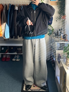 「アイテム（スウェットパンツ）」を使った、Yuma.さん（メンズ・168cm・20代）の冬コーディネート