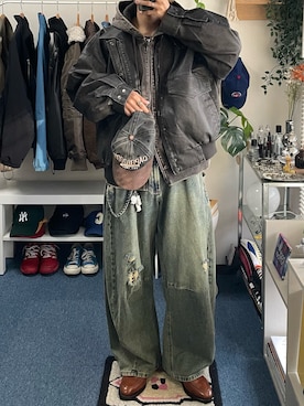 「アイテム（ローファー）」を使った、Yuma.さん（メンズ・168cm）の冬コーディネート