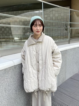 「Kastane（カスタネ）のアイテム（ダウンジャケット/コート）」を使った、なんぼ みなみさん（レディース・165cm）の夏コーディネート