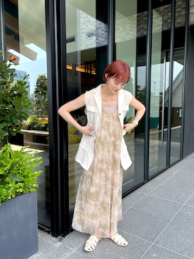 「ハイトーンカラー」｜なんぼ みなみさん（レディース・165cm）の夏コーディネート