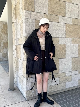 「Kastane（カスタネ）のアイテム（ダウンジャケット/コート）」を使った、なんぼ みなみさん（レディース・165cm）の夏コーディネート