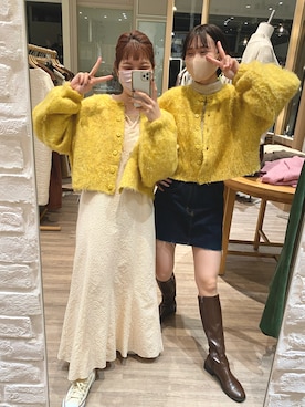 「yellow」｜「アイテム（ワンピース/ドレス）」を使った、なんぼ みなみさん（レディース・165cm）の冬コーディネート