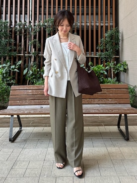 「NOLLEY’S（ノーリーズ）のアイテム（ジャケット/アウター）」を使った、suzukumaさん（レディース・155cm）の春コーディネート