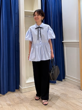 「NOLLEY’S Sophi（ノーリーズソフィ）のアイテム（パンツ）」を使った、suzukumaさん（レディース・155cm）の夏コーディネート