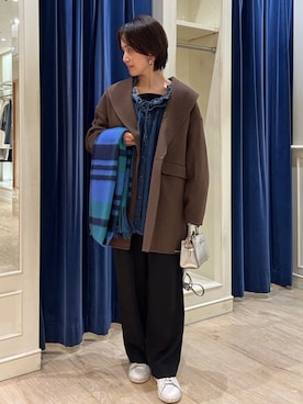 「NOLLEY’S（ノーリーズ）のアイテム（ショルダーバッグ）」を使った、suzukumaさん（レディース・155cm）の秋コーディネート