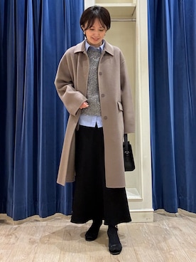 「アイテム（ステンカラーコート、グリーン系）」を使った、suzukumaさん（レディース・155cm）の秋コーディネート