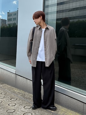 「Lui's（ルイス）のアイテム（シャツ/ブラウス）」を使った、樋渡樹季さん（メンズ・172cm）の秋コーディネート