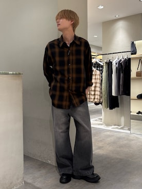 「Lui's（ルイス）のアイテム（シューズ）」を使った、樋渡樹季さん（メンズ・172cm）の春コーディネート