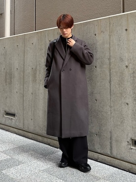 「アイテム（チェスターコート）」を使った、樋渡樹季さん（メンズ・172cm・20代）の秋コーディネート