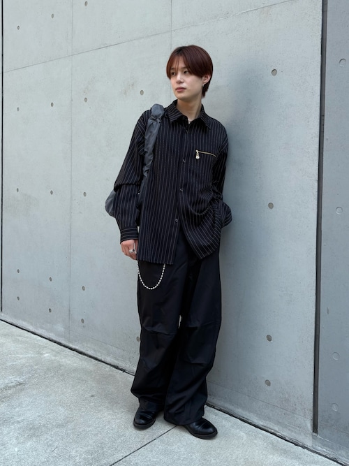 パンツ boris BORIS BIDJAN SABERI TIGHT FIT PANTS / VINYL COATED & NICKEL