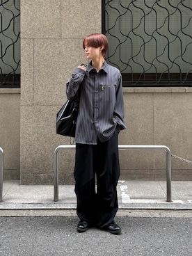 「Lui's（ルイス）のアイテム（シャツ/ブラウス）」を使った、樋渡樹季さん（メンズ・172cm）の秋コーディネート