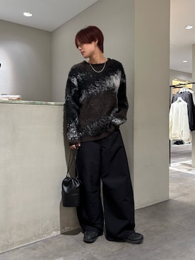 「グラデーションニット」｜樋渡樹季さん（メンズ・172cm）の秋コーディネート