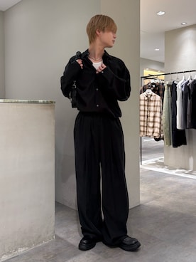 「Lui's（ルイス）のアイテム（その他パンツ）」を使った、樋渡樹季さん（メンズ・172cm）の春コーディネート