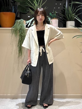 「アイテム（キャミソール）」を使った、　友合亜さん（レディース・156cm）の夏コーディネート