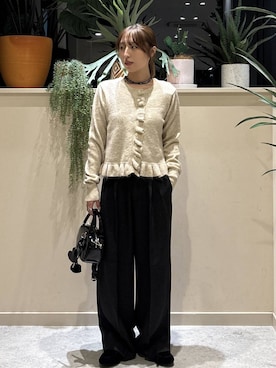 「アイテム（モカシン/デッキシューズ）」を使った、　友合亜さん（レディース・156cm・20代）の秋コーディネート