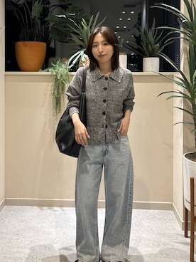 「LOWRYS FARM（ローリーズファーム）のヤワラカルイ２ＷＡＹショルダーＢＡＧ 115210（ショルダーバッグ、ブラック系）」を使った、　友合亜さん（レディース・156cm）の春コーディネート