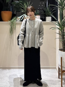 「アイテム（モカシン/デッキシューズ）」を使った、　友合亜さん（レディース・156cm・20代）の冬コーディネート