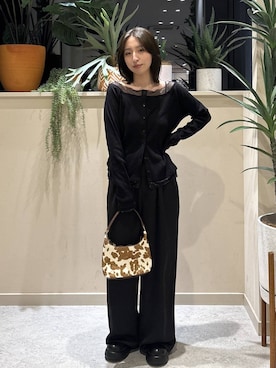 「LOWRYS FARM（ローリーズファーム）のアニマルワンショルダーＢＡＧ　580751（ショルダーバッグ、その他）」を使った、　友合亜さん（レディース・156cm）の春コーディネート