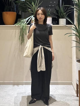 「LOWRYS FARM（ローリーズファーム）のヤワラカルイ２ＷＡＹショルダーＢＡＧ 115210（ショルダーバッグ、ホワイト系）」を使った、　友合亜さん（レディース・156cm）の春コーディネート
