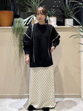 「アイテム（モカシン/デッキシューズ）」を使った、　友合亜さん（レディース・156cm・20代）の秋コーディネート