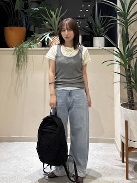 「ワントーン」｜　友合亜さん（レディース・156cm）の夏コーディネート