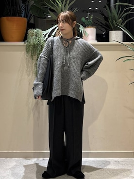 「アイテム（モカシン/デッキシューズ）」を使った、　友合亜さん（レディース・156cm・20代）の秋コーディネート