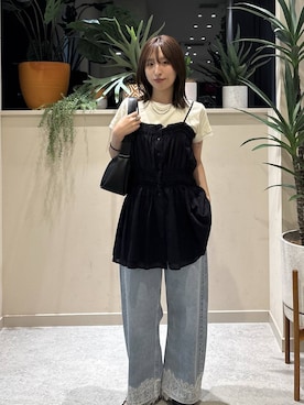 「ワントーン」｜　友合亜さん（レディース・156cm）の夏コーディネート