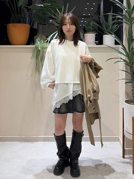 「LOWRYS FARM（ローリーズファーム）のアイテム（ブーツ）」を使った、　友合亜さん（レディース・156cm）の秋コーディネート