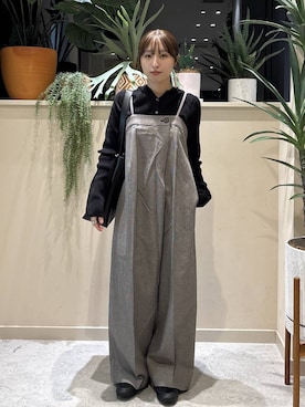 「アイテム（サロペット/オーバーオール）」を使った、　友合亜さん（レディース・156cm・20代）の秋コーディネート