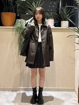 「アイテム（カバーオール）」を使った、　友合亜さん（レディース・156cm）の秋コーディネート