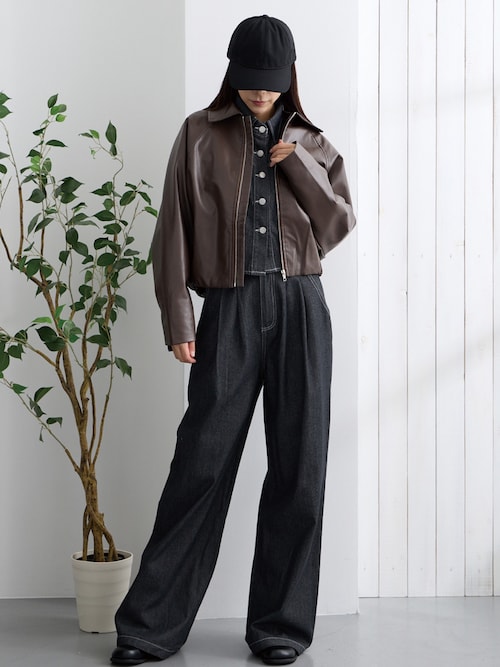 ADDITION STORE レザージャケット ライダース (トレンドのショート丈