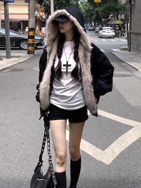 「アイテム（ブルゾン）」を使った、additionstoreさん（レディース・165cm）の秋コーディネート