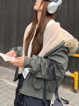 「アイテム（ミリタリージャケット）」を使った、additionstoreさん（レディース・162cm）の秋コーディネート