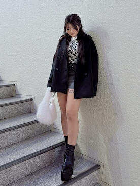 「アイテム（デニムスカート）」を使った、aikaさん（レディース・150cm）の秋コーディネート