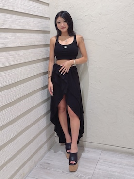 「GYDA（ジェイダ）のアイテム（スカート）」を使った、aikaさん（レディース・150cm）の夏コーディネート