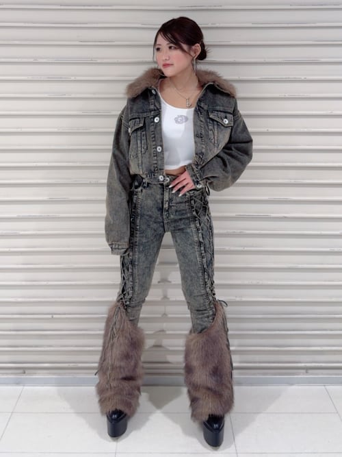 ジャケット・アウター gyda セール】2WAY ECO FURショートデニムGジャン（デニムジャケット