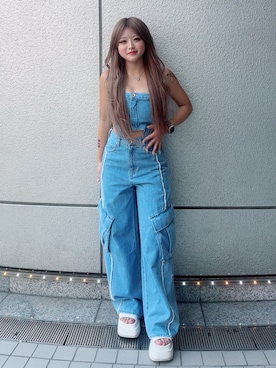 「GYDA（ジェイダ）のcover up Booster ブラトップ（ブラジャー）」を使った、aikaさん（レディース・150cm）の夏コーディネート