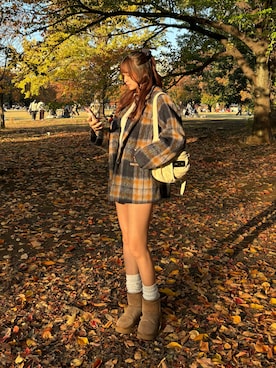 「アイテム（テーラードジャケット）」を使った、CHIHAさん（レディース・170cm・20代）の秋コーディネート