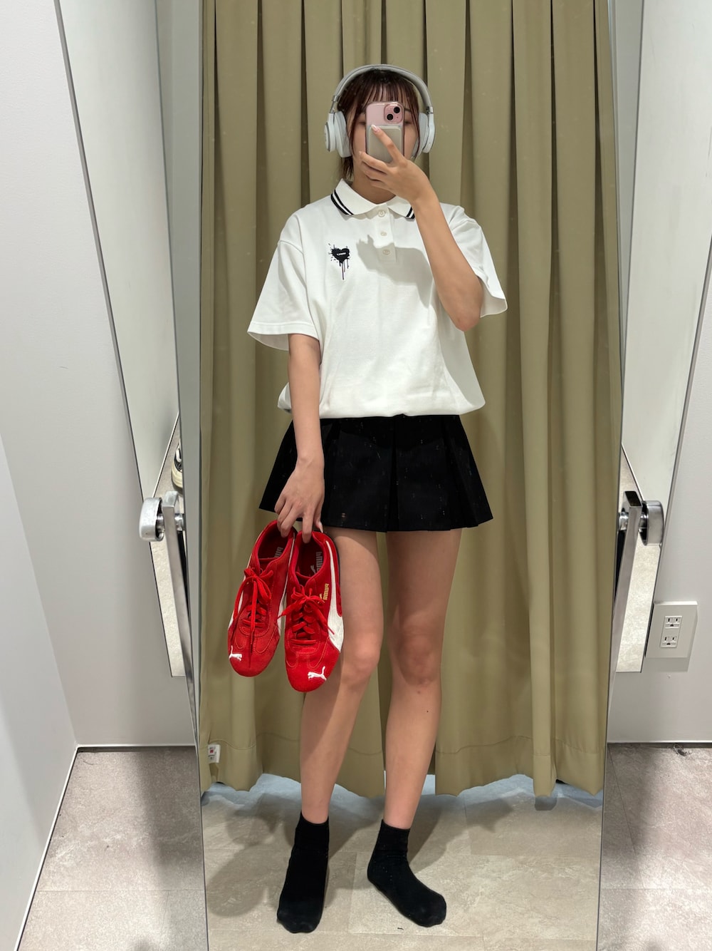 「ONCILYのMOSS STITCH DRAW CODE POLO SHIRT / ドローコード鹿の子ポロシャツ（ポロシャツ、ホワイト系）」を使った、CHIHAさん（レディース・170cm）の夏コーディネートの1枚目の写真