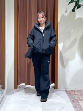 「BAYFLOW」｜「アイテム（ダウンジャケット/コート）」を使った、ゆりさん（レディース・159cm）の秋コーディネート