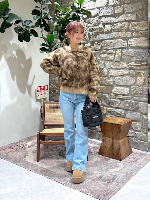 セール】ジャガードロングヘアーニットプルオーバー（ニット